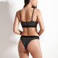 Top corto con logo in cotone elasticizzato