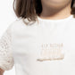 T-shirt con ricamo Fix design e maniche in crochet